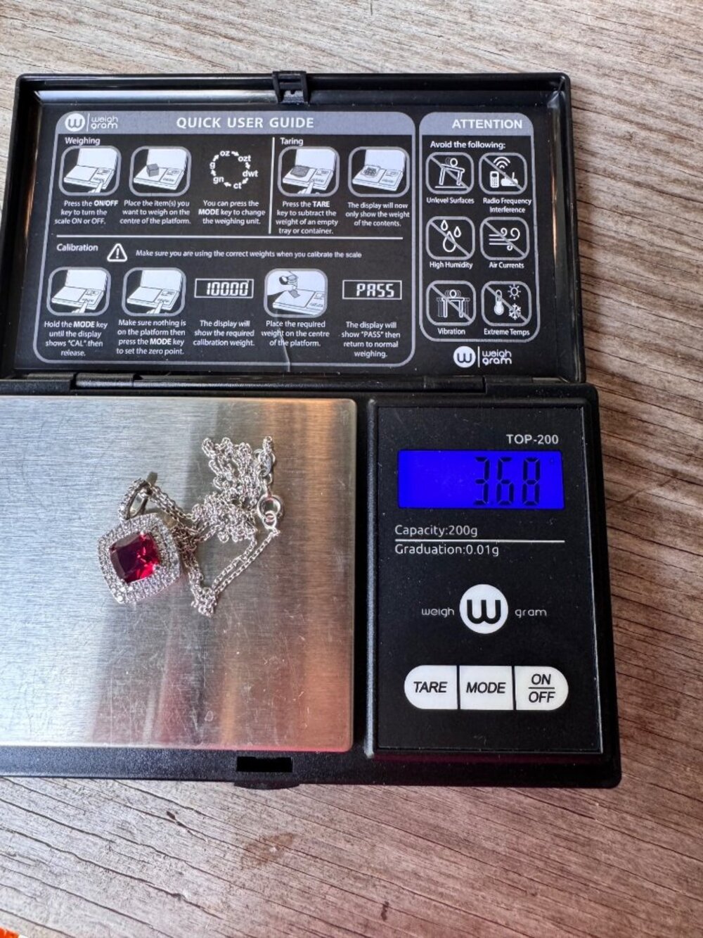 Sterling Silver 925 Red Gem CZ Pendant Necklace 18” 3.68g Vintage Style - Picture 9 of 9